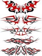 Beautiful red and black tribal tattos clipart