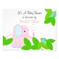 Elephant Baby Shower Sweet Pink Invitation
