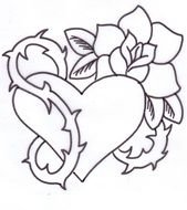 Heart With Rose Tattoo drawing