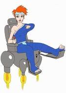 Cartoon full body cast on the robot clipart