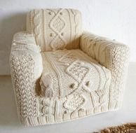 white knitted chair cover