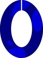 drawn blue number 0