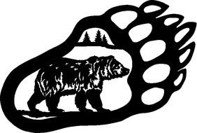 Grizzly Bear Paw Print Drawing