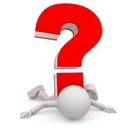question mark and man drawing