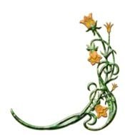 painted green stalk with yellow buds on a white sheet