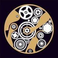 Clock Cogs And Gears drawing