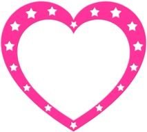 Hjerte Ramme Pink Med Stjerner