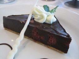 chocolate cake on the white plate