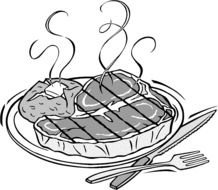 Steak Dinner Clip Art drawing