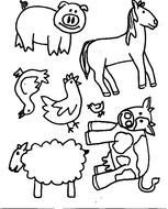 Farm Animals Cut Out Templates