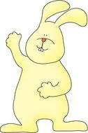 yellow Easter Bunny drawing