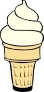 White ice cream in the cone clipart