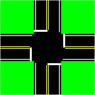 Four Way Intersection Clip Art