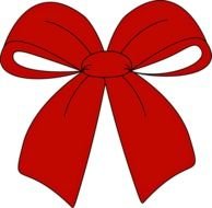 painted red christmas bow