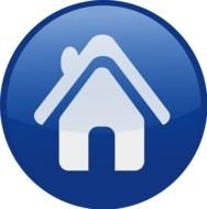 Home, blue and white round Button
