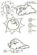 Sun And Cloud Line Drawing