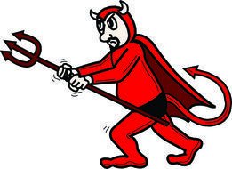 drawing little devil with a trident