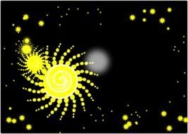 yellow Galaxy in black space, Clip Art