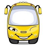 animated yellow cartoon bus