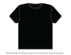 black t-shirt template on a white background