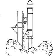 Blast Off Rocket Ship Coloring Page