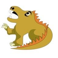 cartoon green dragon on a white background