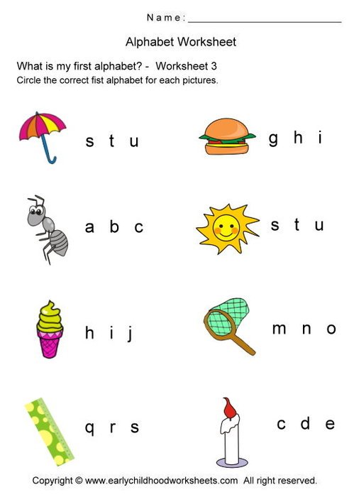 Alphabet ABC Worksheets For Kindergarten