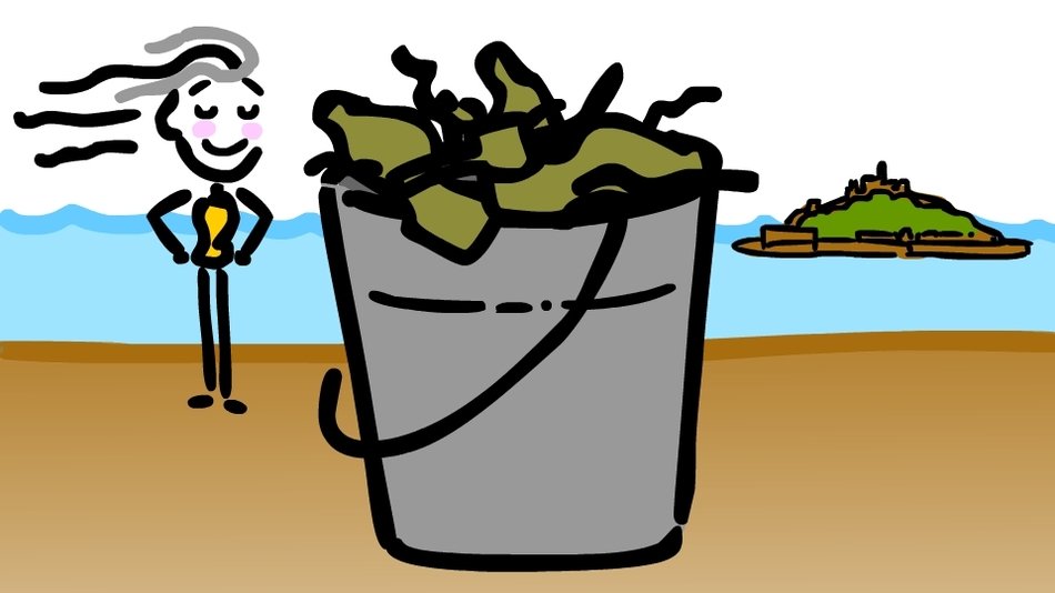 Picking Up Trash Cartoon drawing
