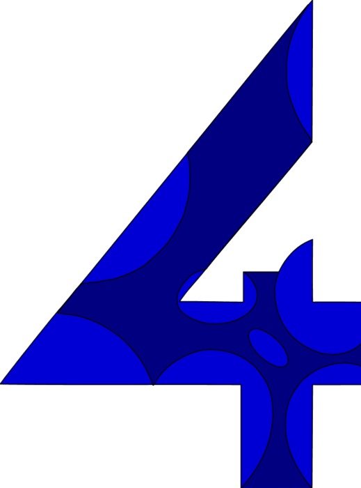 Large Number 4 Clip Art N2