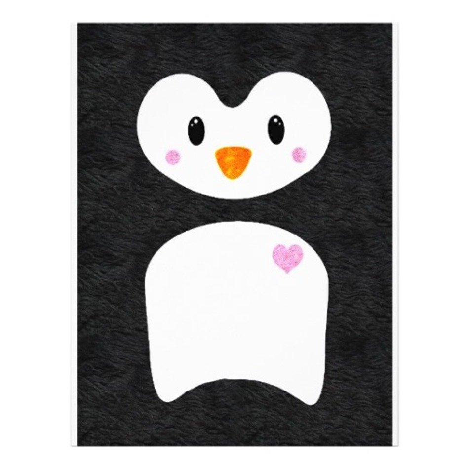Girly Penguin Whimsical Cute Kawaii Pink Heart Flyer