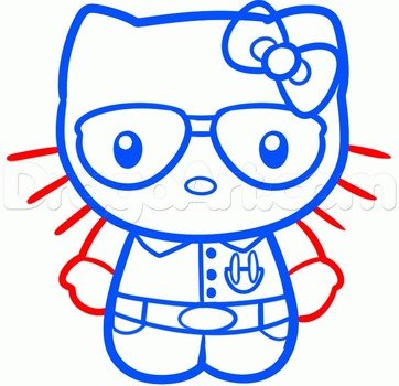 Nerd Hello Kitty Coloring Pages N2