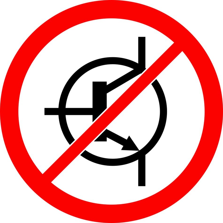 Sign No Transistor as a graphic illustration