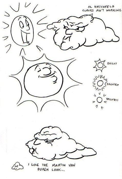 Sun And Cloud Line Drawing