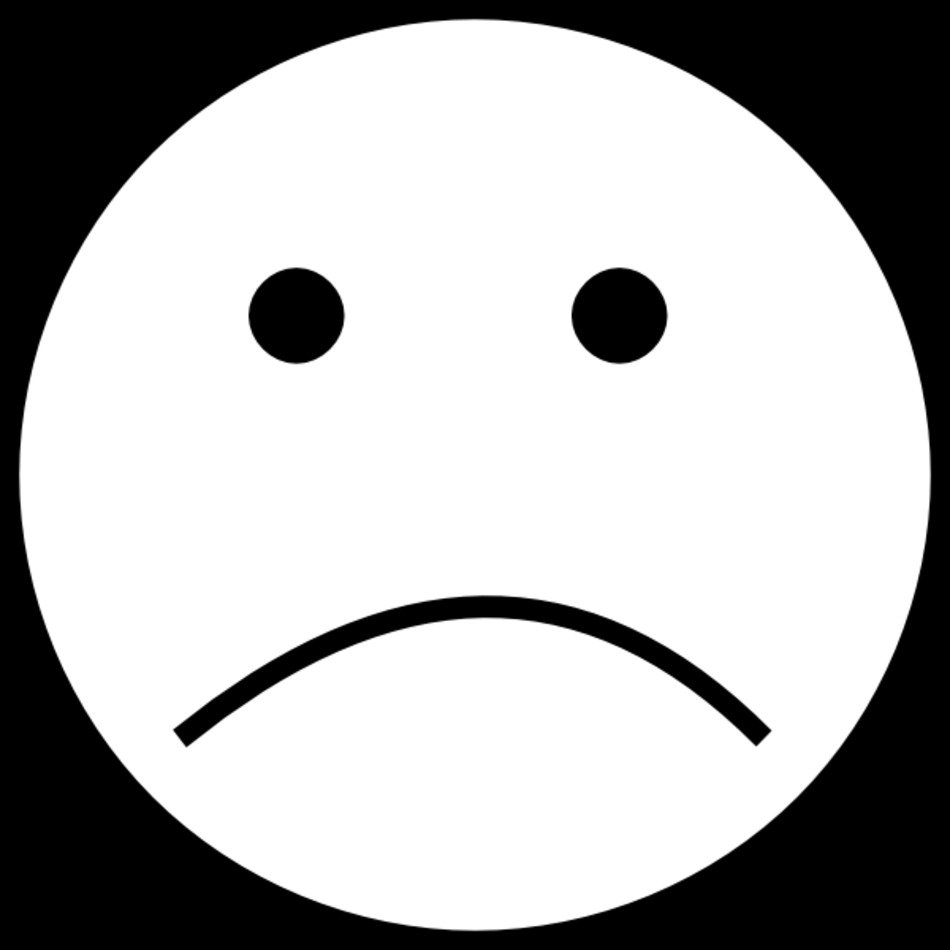 White Sad Face Clip Art N2