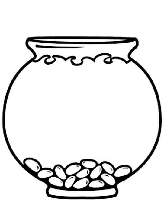 Fish Bowl Coloring Page N5