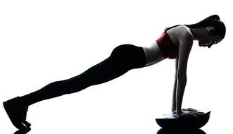 girl doing fitness with Bosu Ball