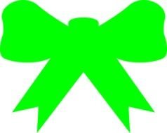 green bow on a white background