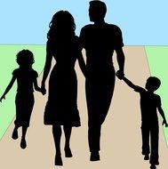 Brother Sister Father Mother as a graphic illustration