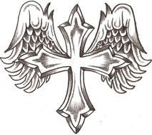 Cross With Wings Tattoo Drawing N2