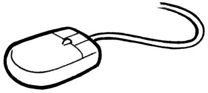 Computer Mouse Black And White drawing