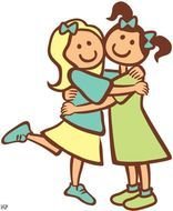 Cartoon Friends Hugging N3
