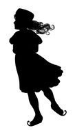 silhouette of a girl ice skating
