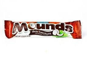 Mounds Candy on a white background