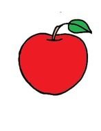 drawn red apple