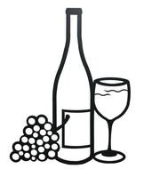 Wine Bottle And Glass Drawing N2
