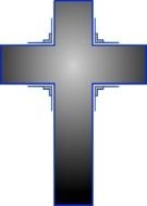 gray catholic cross as a picture for clipart