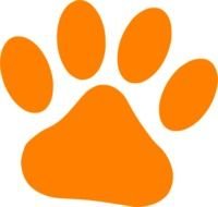 Orange Paw Print Clip Art N6