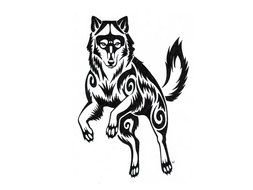 Tribal Fire Wolf Drawing