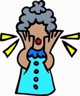 crying cartoon woman