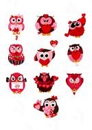 Cute Owl Valentine drawing